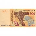 Мали 500 франков 2022 год (D) - Гиппопотамы UNC