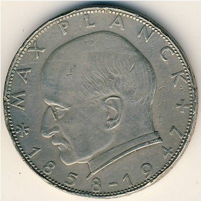 ФРГ 2 марки 1958 год - Макс Планк (G)