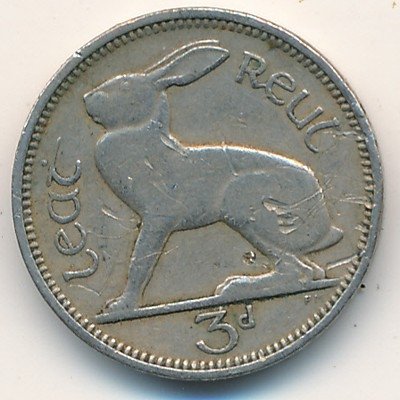 Ирландия 3 пенса 1948 год