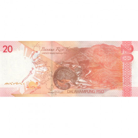 Филиппины 20 песо 2022 год - Мануэль Кесон UNC