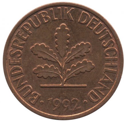 ФРГ 2 пфеннига 1992 год (D)