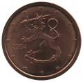 Финляндия 1 евроцент 2004 год - Герб Финляндии
