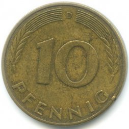 ФРГ 10 пфеннигов 1990 год - D