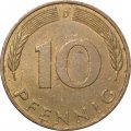 ФРГ 10 пфеннигов 1990 год - D