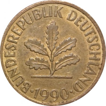 ФРГ 10 пфеннигов 1990 год - D