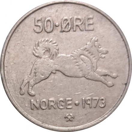 Норвегия 50 эре 1973 год