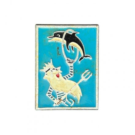 Значок Батумский дельфинарий. Нептун с трезубцем