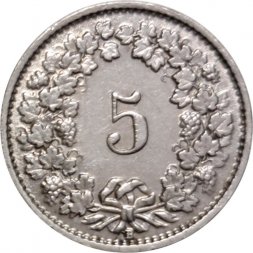 Швейцария 5 раппенов 1933 год