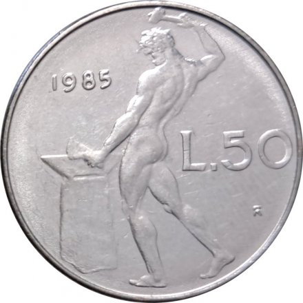 Италия 50 лир 1985 год Вулкан