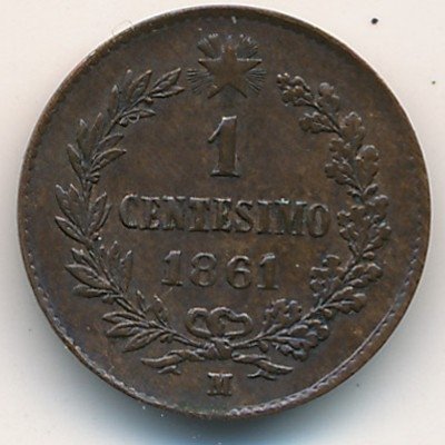 Италия 1 чентезимо 1861 год