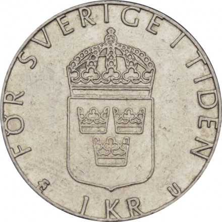 Швеция 1 крона 1980 год - Король Карл XVI Густав