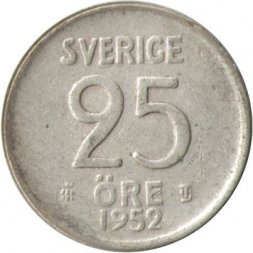 Швеция 25 эре 1952 год