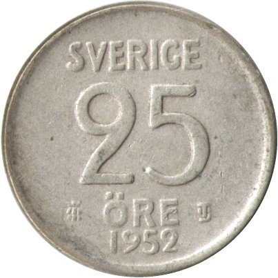 Швеция 25 эре 1952 год