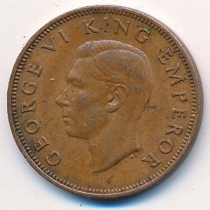 Новая Зеландия 1/2 пенни 1942 год - Король Георг VI. Хей-тики (Hei-Tiki)