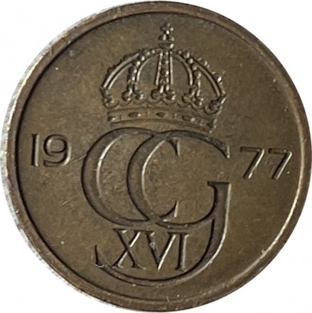 Швеция 5 эре 1977 год