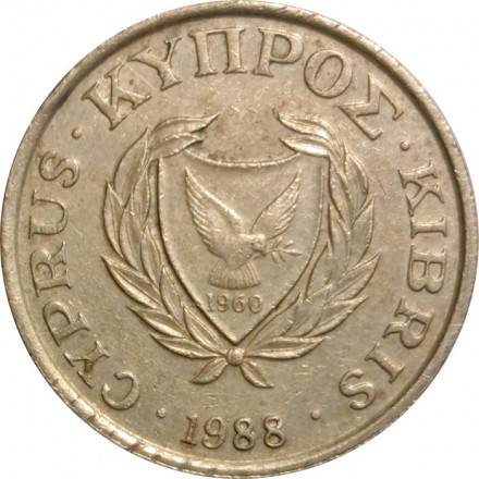 Кипр 10 центов 1988 год