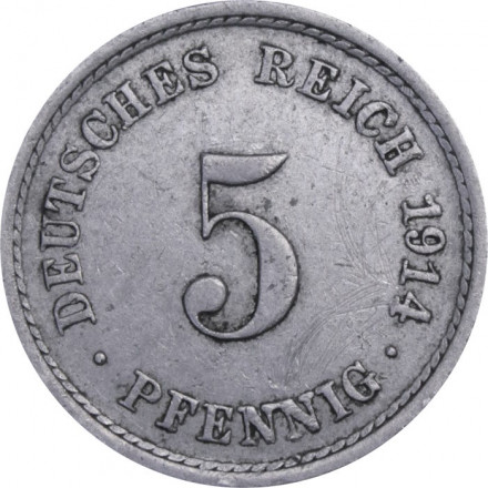 Германия 5 пфеннигов 1914 год (A)