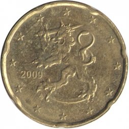 Финляндия 20 евроцентов 2009 год - Герб Финляндии