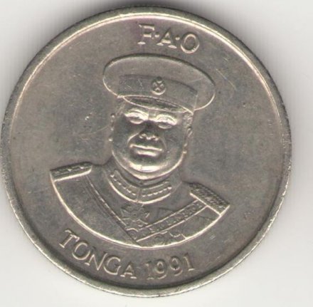 Тонга 10 сенити 1991 год