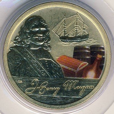 Тувалу 1 доллар 2011 год - Пираты. Генри Морган (цветная эмаль)