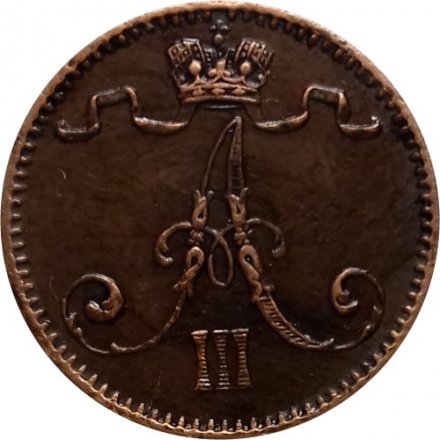 Финляндия 1 пенни 1892 год - Александр III - XF