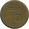 Нидерланды 5 центов 1991 год
