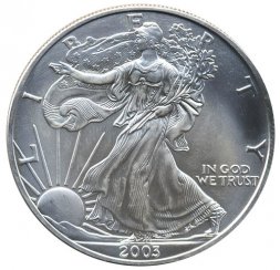 США 1 доллар 2003 год - Шагающая свобода (без отметки МД)