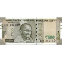 Индия 500 рупий 2018 год - Махатма Ганди. Лал-Кила (Красный форт) - UNC