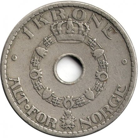Норвегия 1 крона 1936 год - Король Хокон VII (редкий год)