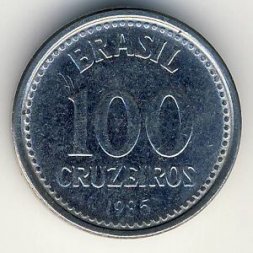 Бразилия 100 крузейро 1985 год