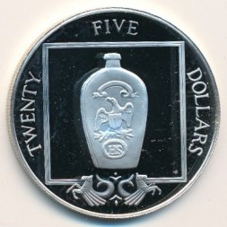 Виргинские острова 25 долларов 1988 год