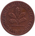 ФРГ 1 пфенниг 1976 год - J