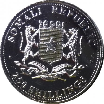 Сомали 250 шиллингов 2005 год - Папа Иоанн Павел II (с поднятой рукой)