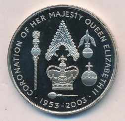 Остров Святой Елены 50 пенсов 2003 год - Юбилей Коронации