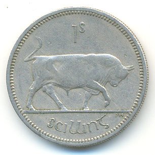 Ирландия 1 шиллинг 1962 год - Бык