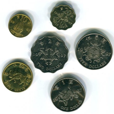 Набор из 6 монет Гонконг 1997 год - Возвращение