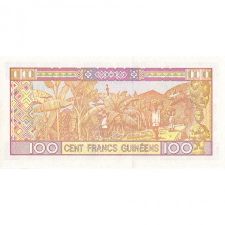 Гвинея 100 франков 2012 год - Герб Гвинеи. Рабочие на плантации UNC