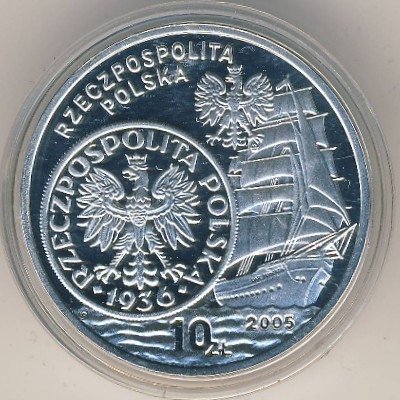 Польша 10 злотых 2005 год - История польского злотого. Парусное судно