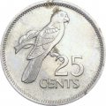 Сейшелы 25 центов 1982 год - Чёрный попугай