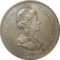 Тристан-да-Кунья (Найтингейл остров) 1 крона 2006 год - 80 лет со дня рождения Королевы Елизаветы II (голова старой Королевы на реверсе)
