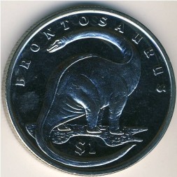 Монета Сьерра-Леоне 1 доллар 2006 год - Бронтозавр