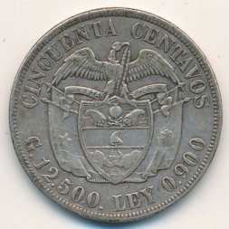 Колумбия 50 сентаво 1922 год