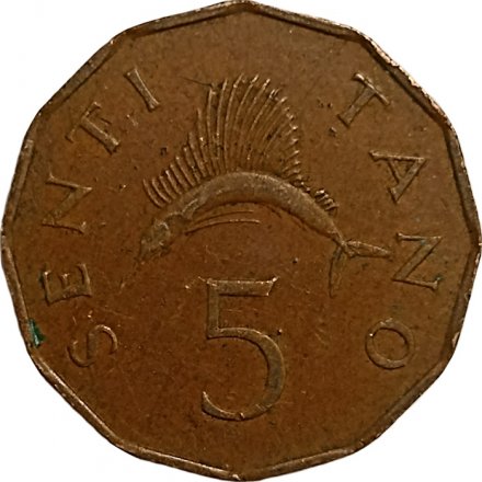 Танзания 5 сенти 1976 год