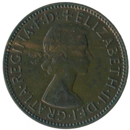 Великобритания 1/2 пенни 1955 год
