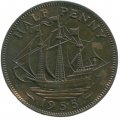 Великобритания 1/2 пенни 1955 год