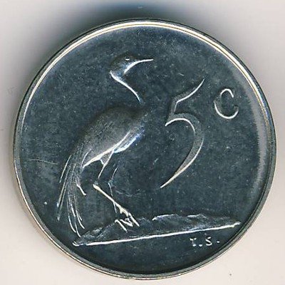 ЮАР 5 центов 1968 год - Окончание президентства Чарльза Сварта /SOUTH AFRICA/