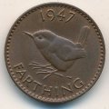 Великобритания 1 фартинг 1947 год - Крапивник