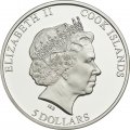 Острова Кука 5 долларов 2011 год - Королевская кобра