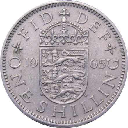 Великобритания 1 шиллинг 1965 год - Английский герб