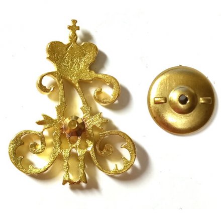 Знак вензель Александр 2. Кадетский. Копия. ТИП 1